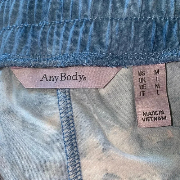 ANY BODY joggers lightweight elastic waistband drawstring pink blue NEW size M - Picture 6 of 13